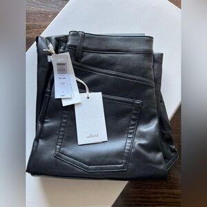 NWT Aritzia Wilfred Black Melina Vegan Leather Straight Leg Pants